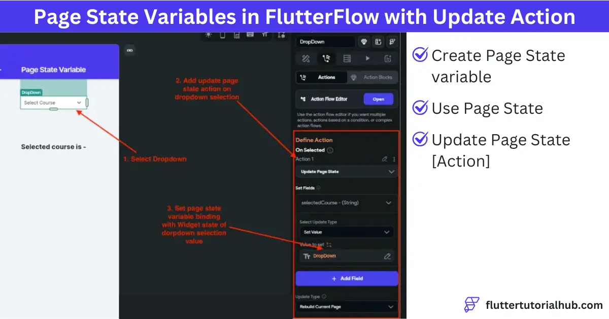 flutterflow page state, page state variable flutterflow, flutterflow page state variables, flutterflow page state not updating, flutterflow update page state, flutterflow update page state from component, flutterflow local page state variables, what are the state variables, flutterflow state management