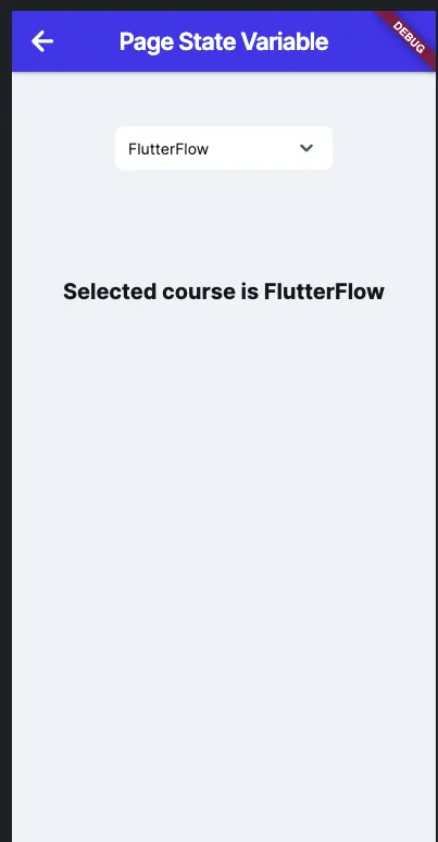 Page state variable output flutterflow